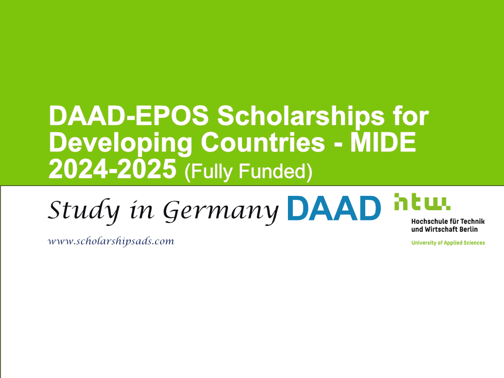DAADEPOS Scholarships for Developing Countries MIDE 20242025, Germany.